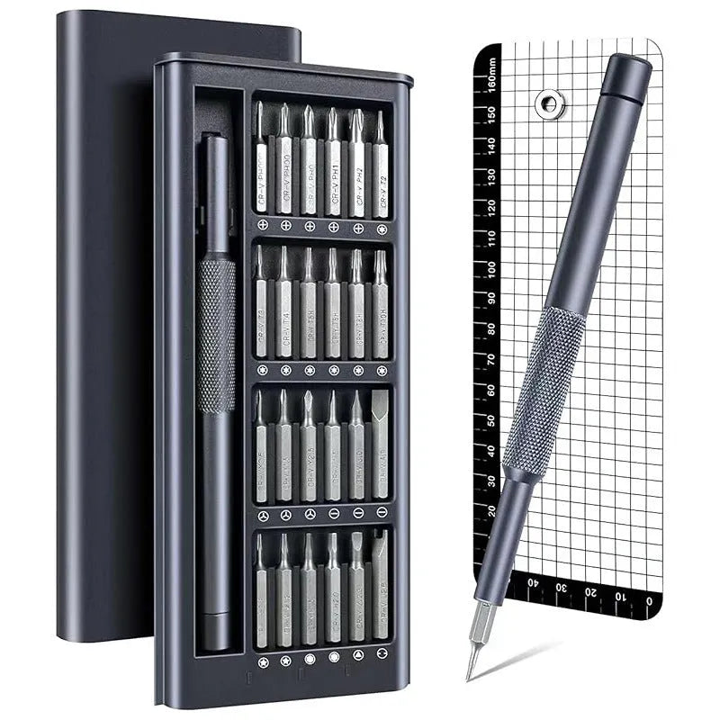 25-in-one magnetic precision screwdriver set with chrome vanadium steel bits and ABS handle
