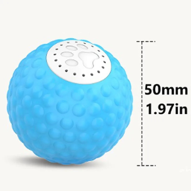 Remote control cat ball toy with flashing lights in blue, green and yellow colour options