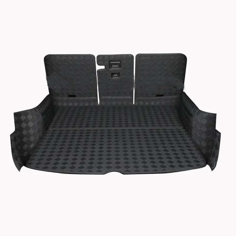 Tesla Model 3 leather boot liner in black with buckle fastening system