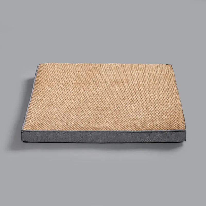 Pet memory foam mat for small medium large dogs in grey colour with removable washable cover on floor