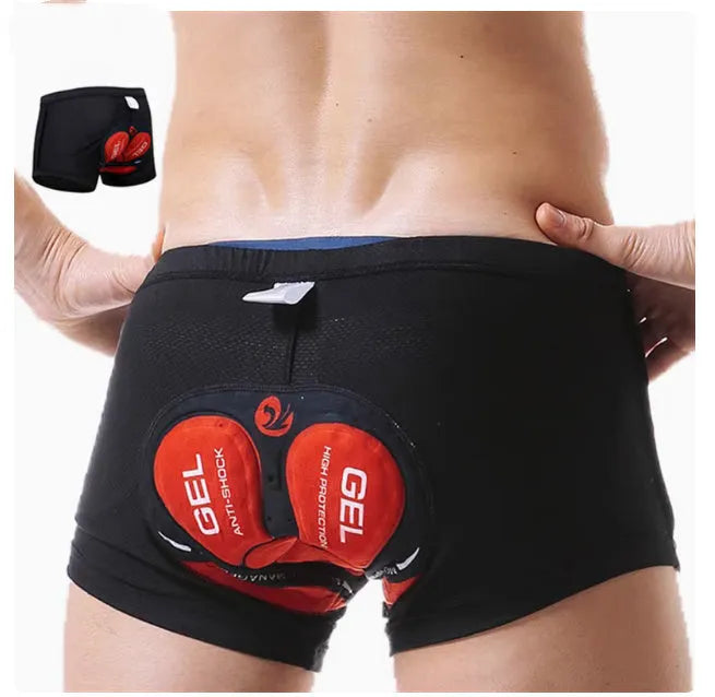 Men's breathable black cycling shorts for road and mountain biking, multi-size