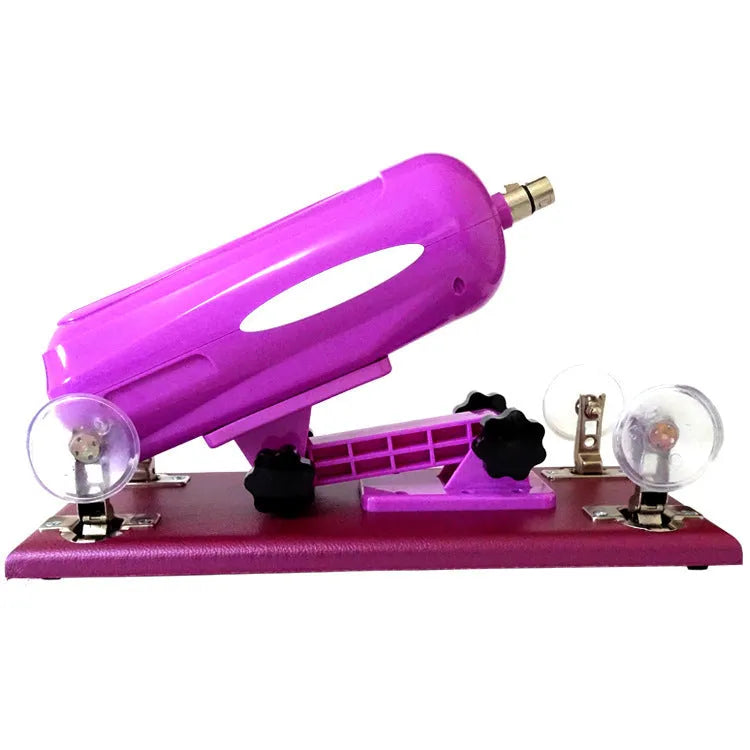 Women's automatic telescopic thrusting sex tool in purple colour with PVC construction