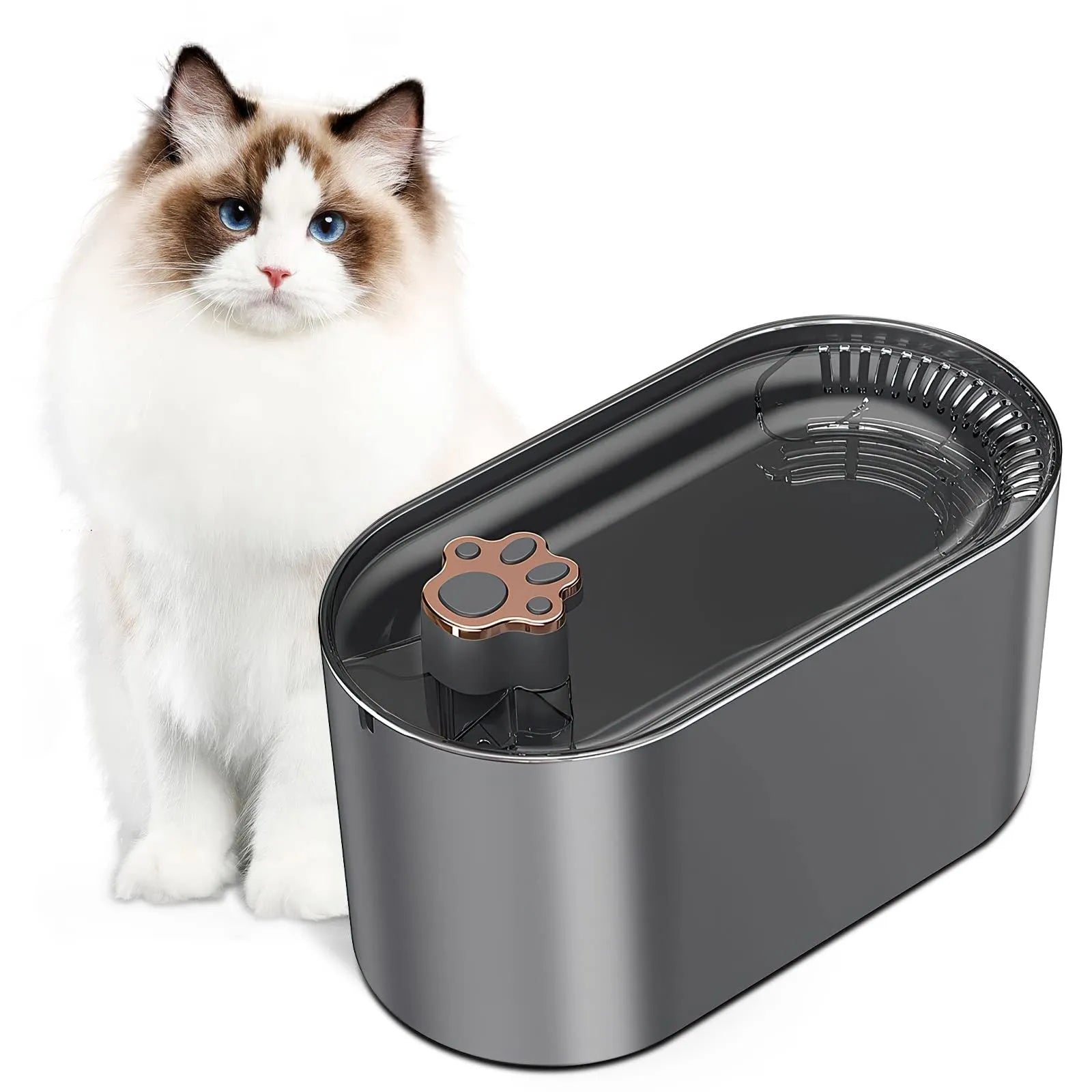 Berlin blue or ore white 3 litre pet water fountain with LED light and triple filter system