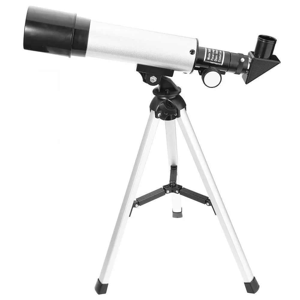 Outdoor monocular space telescope with 360mm focal length, 50mm aperture, and two eyepieces on a 34cm tripod