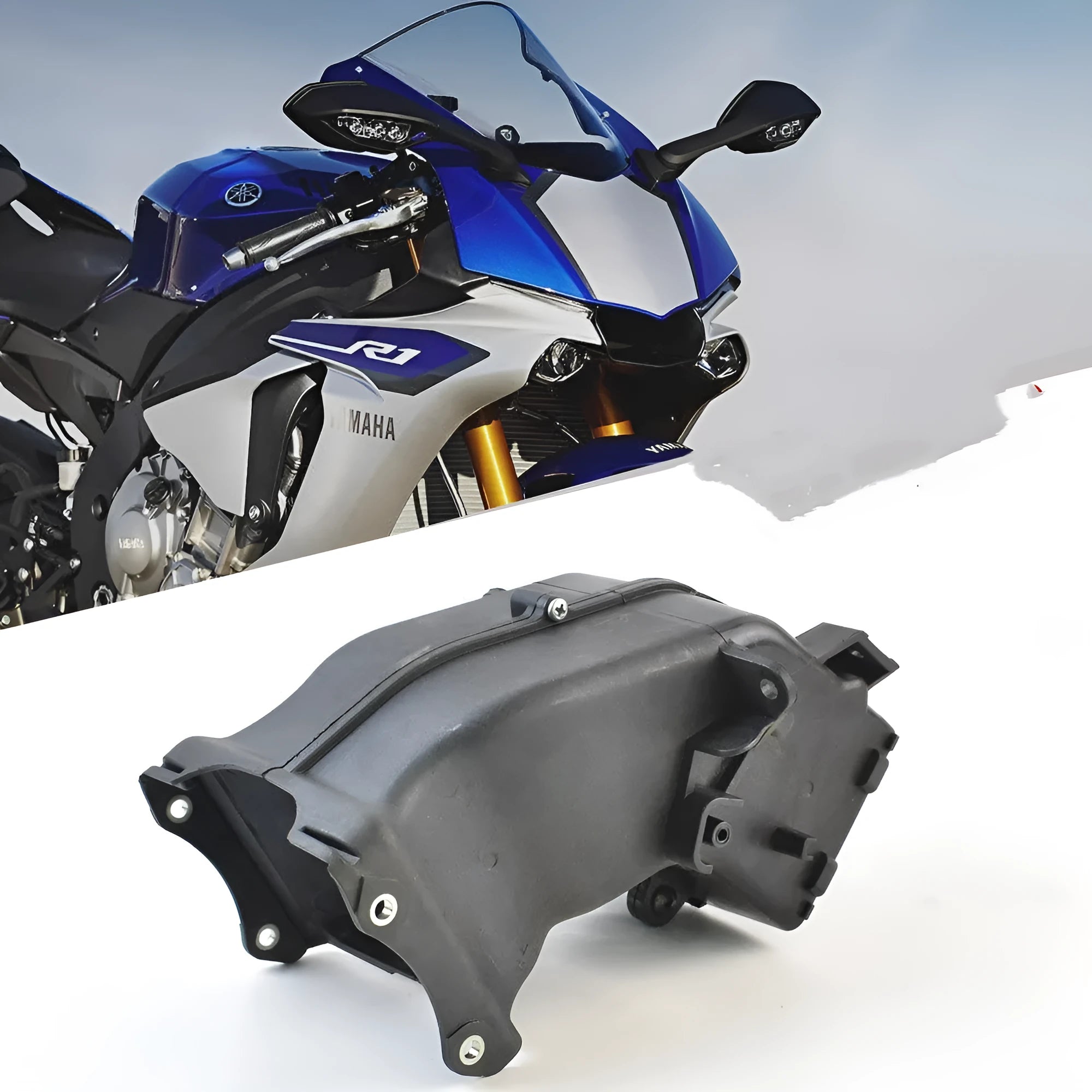 Black Yamaha motorcycle ventilation pipe measuring 280x170x160mm