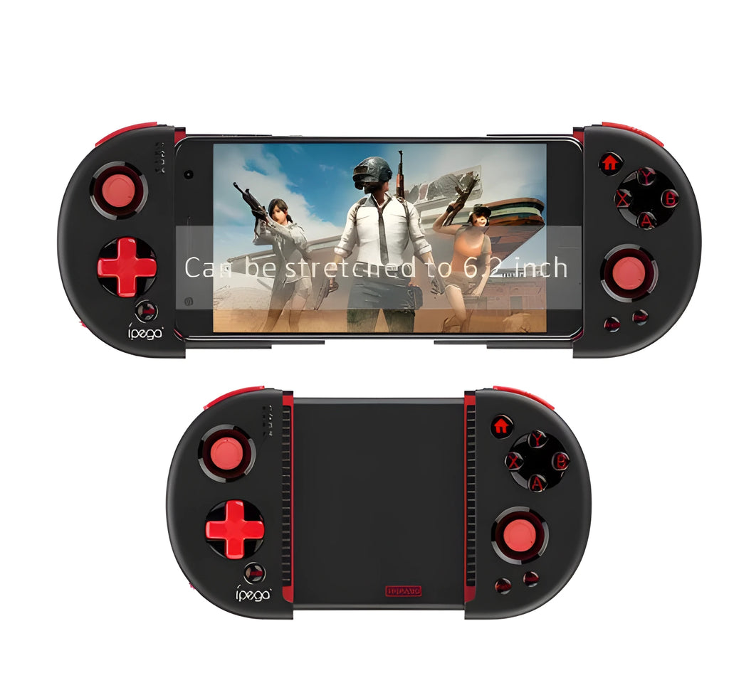 Red Samurai retractable Bluetooth game controller in black for smartphone mobile gaming