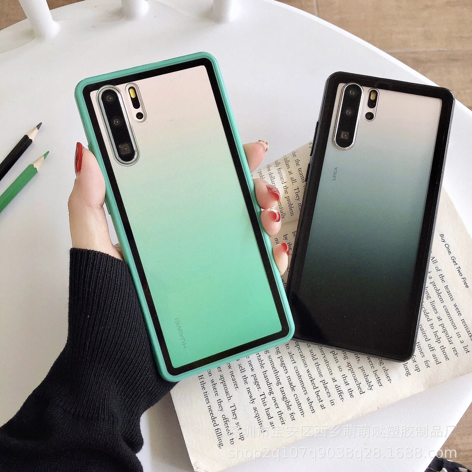 Rainbow coloured TPU and PC back cover case for Huawei smartphones.