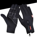 Windproof waterproof touch screen winter gloves with fleece lining and embossed pattern