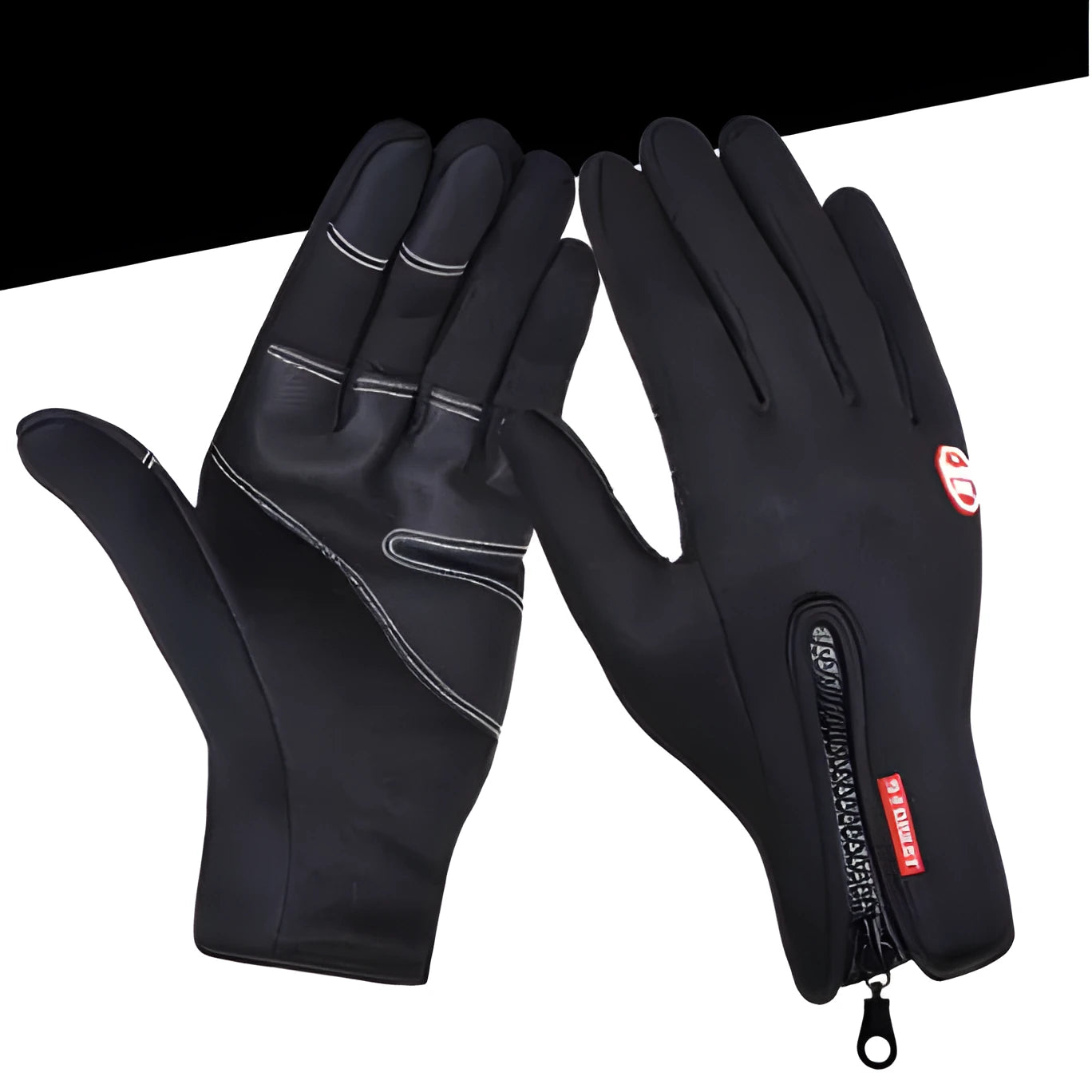 Windproof waterproof touch screen winter gloves with fleece lining and embossed pattern