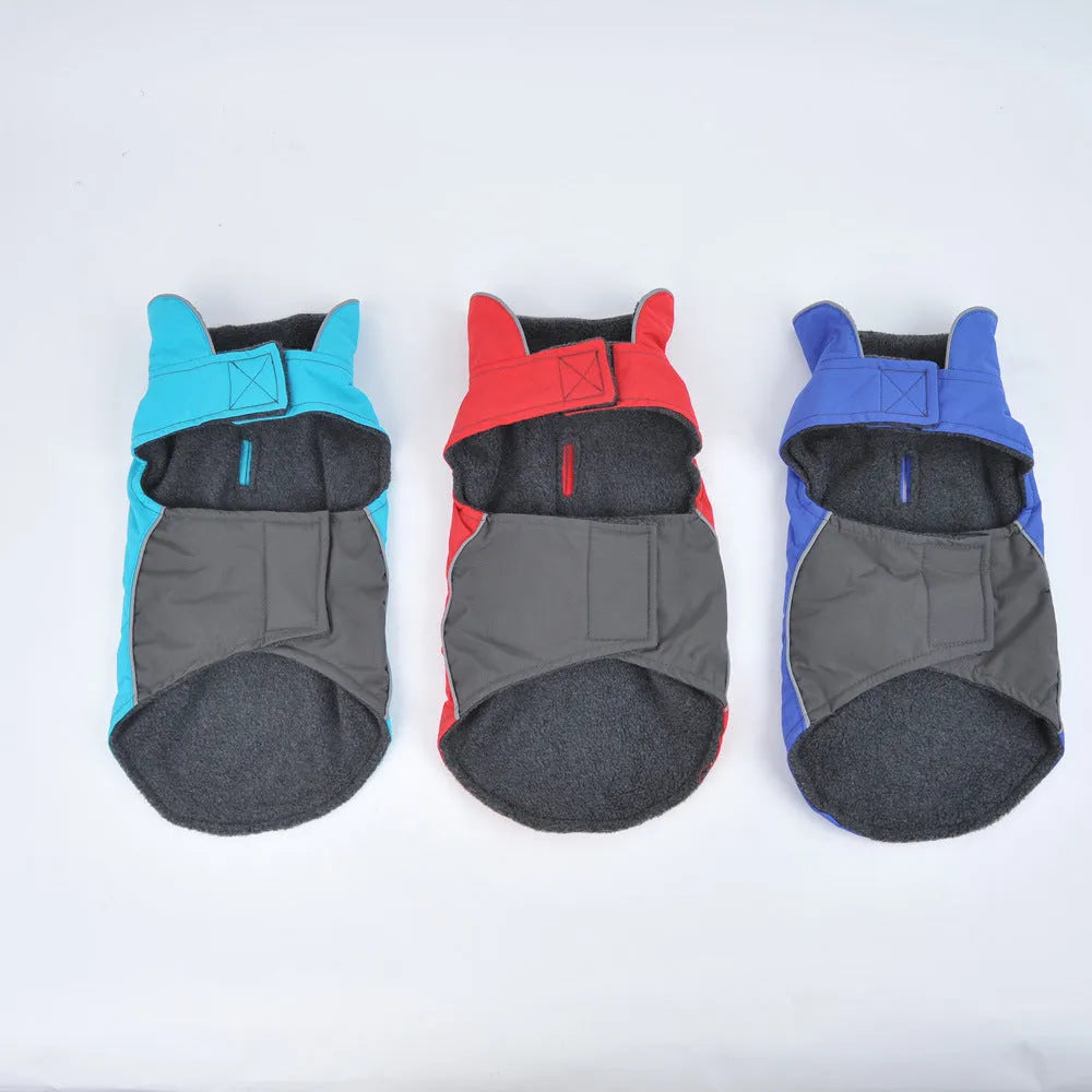 Waterproof vest jacket dog clothes in dark blue, suitable for autumn and winter outdoor use
