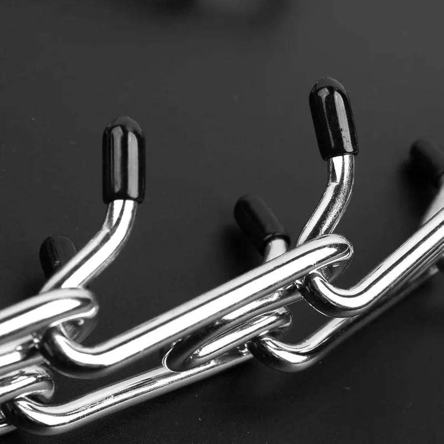 Stainless steel dog training pinch collar with adjustable chain links and rubber comfort tips