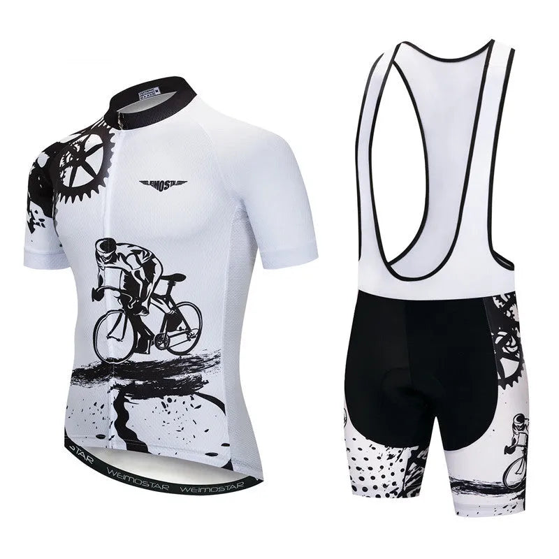 Pro cycling jersey set in polyester, multiple colours, Asian sizing XS to 3XL, for road biking men and women