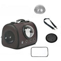 PU leather cat bag space capsule diagonal shoulder carrier in Classic Black with plain finish