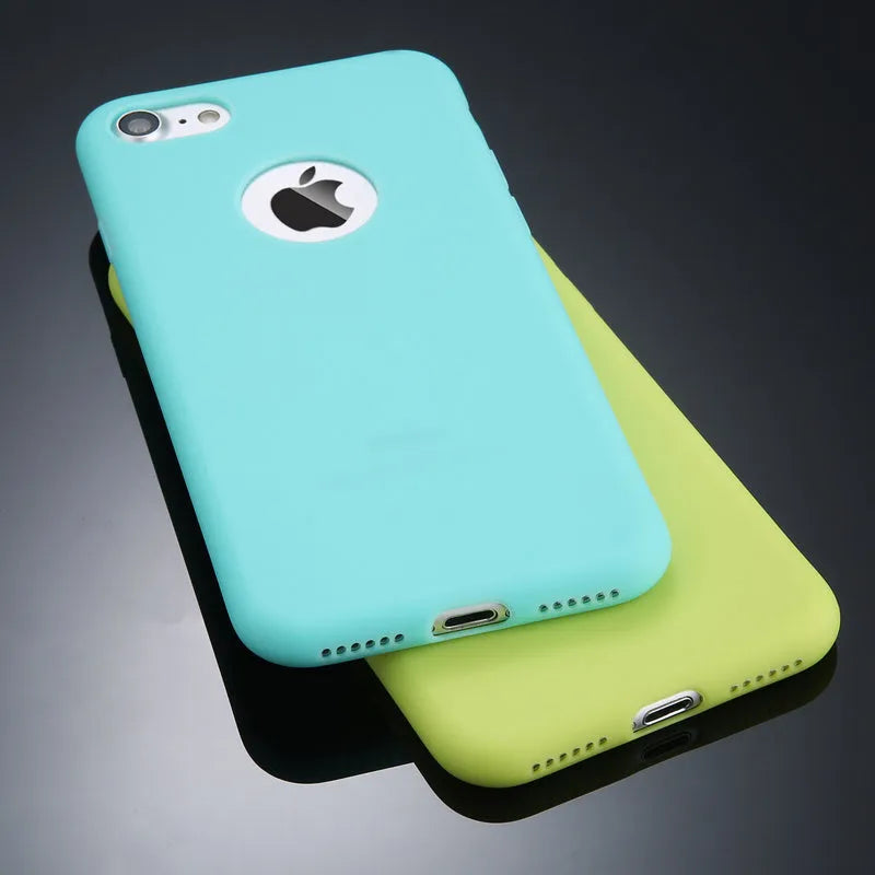 Candy colour soft silicone and TPU phone case for compatible Apple iPhone models