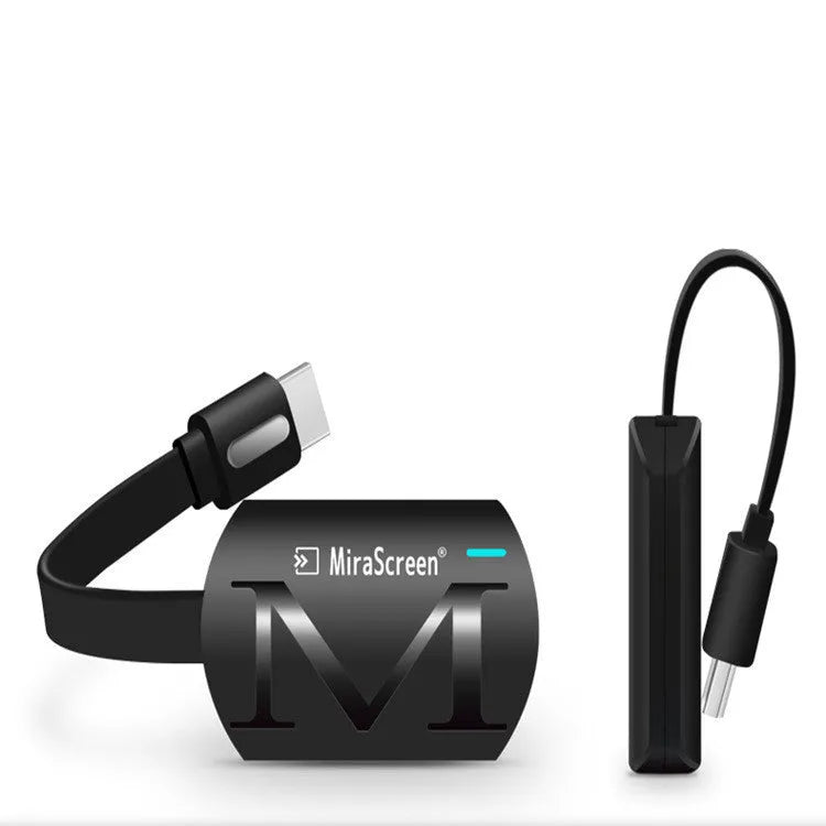 Black USB HDMI smartphone dongle for TV streaming at 1080p resolution
