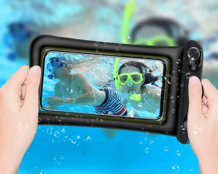 Double airbag mobile phone waterproof bag with 45cm rope in various colours