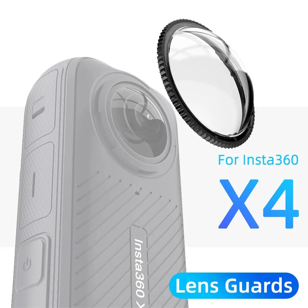 Insta360 X4 lens protective glasses rotating glass plastic two-pack accessory on camera