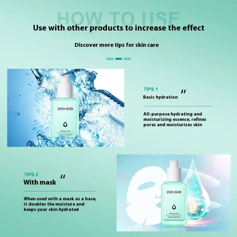 Moisturising and firming delicate pore facial essence 60ml serum bottle for universal skin type