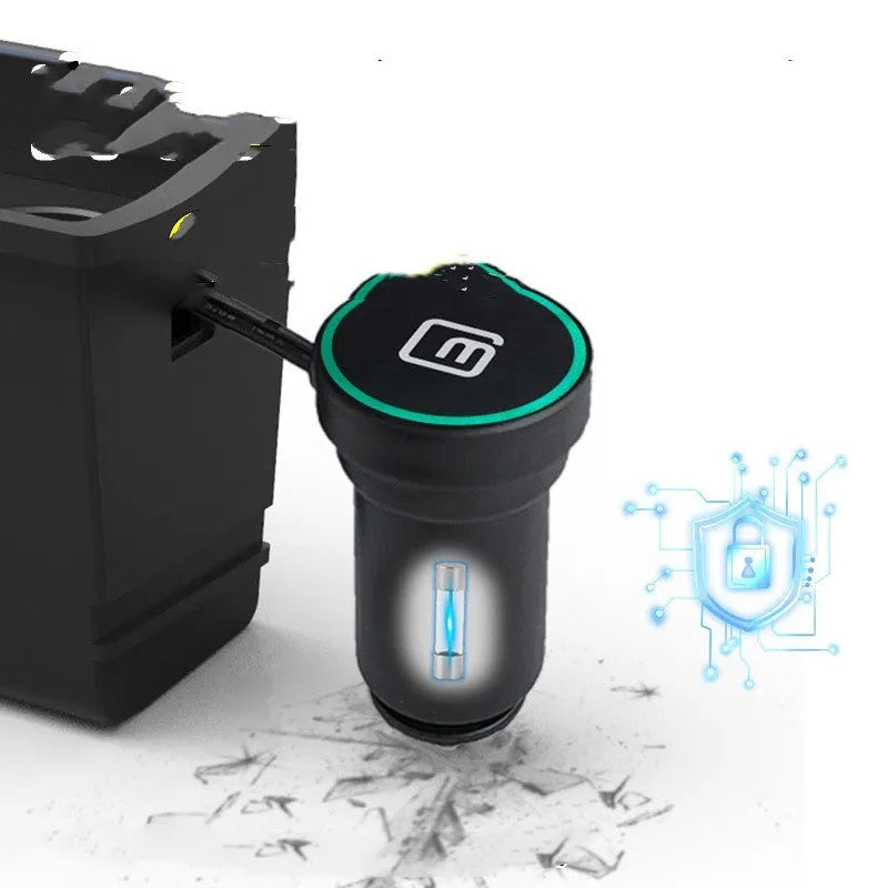 Black ABS plastic QC3.0 fast car charger for Volkswagen vehicles with Android and Apple model options.