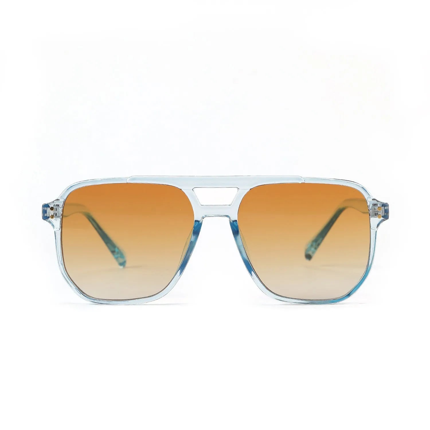 Women's square double beam sunglasses with six colour options showing UV400 protection rating