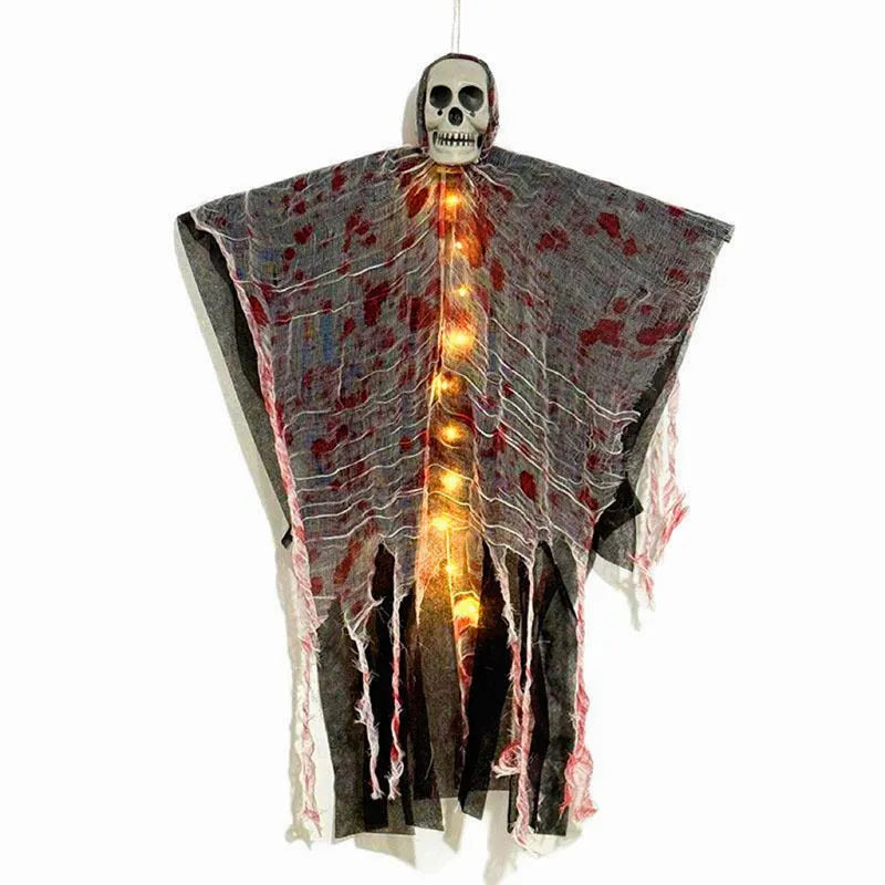 Halloween decoration blood-dyed luminous skull hanging ghost plastic ornament