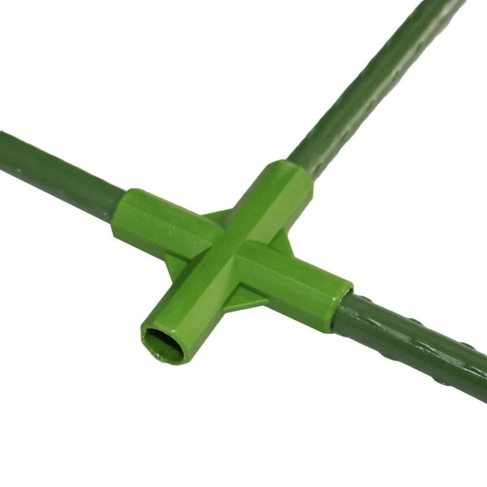 PP plastic 3-way and 4-way connector joints for 11mm garden plant support stakes.