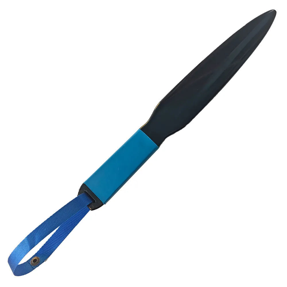 Blue and black nylon dog training break stick measuring 35cm long.