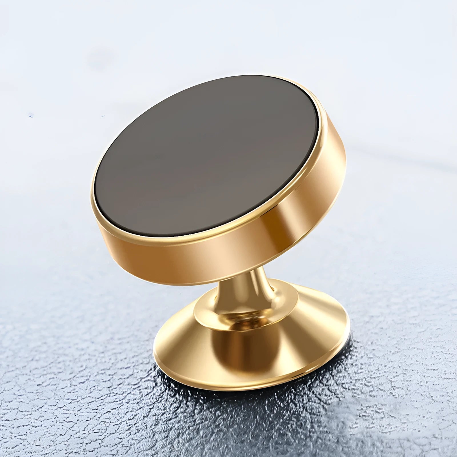 Magnetic car phone holder in aluminium alloy with CD texture in Black, Gold and Silver colour options