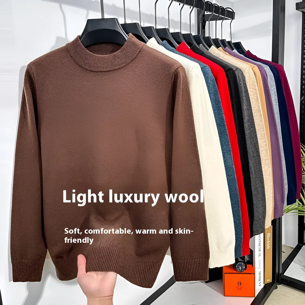 Men's half turtleneck wool jumper in regular fit available in multiple colours