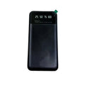 Black ultra-thin 10000mAh power bank with creative design showing front view