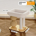 Pine wood cat nest with integrated cat grasping balls in sisal, chamfered, or mat style options