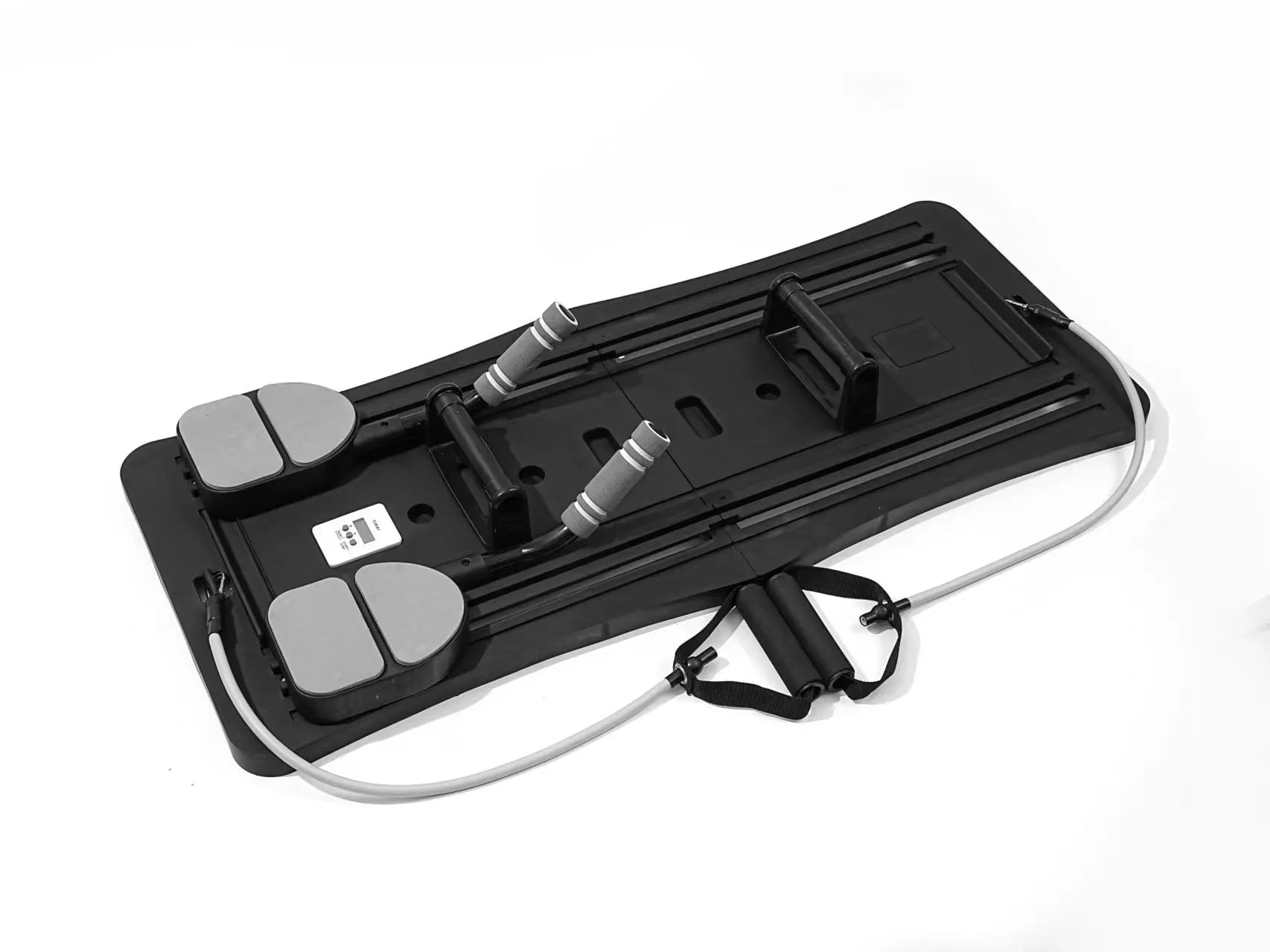 Portable foldable belly panel fitness equipment in purple, black and pink colours