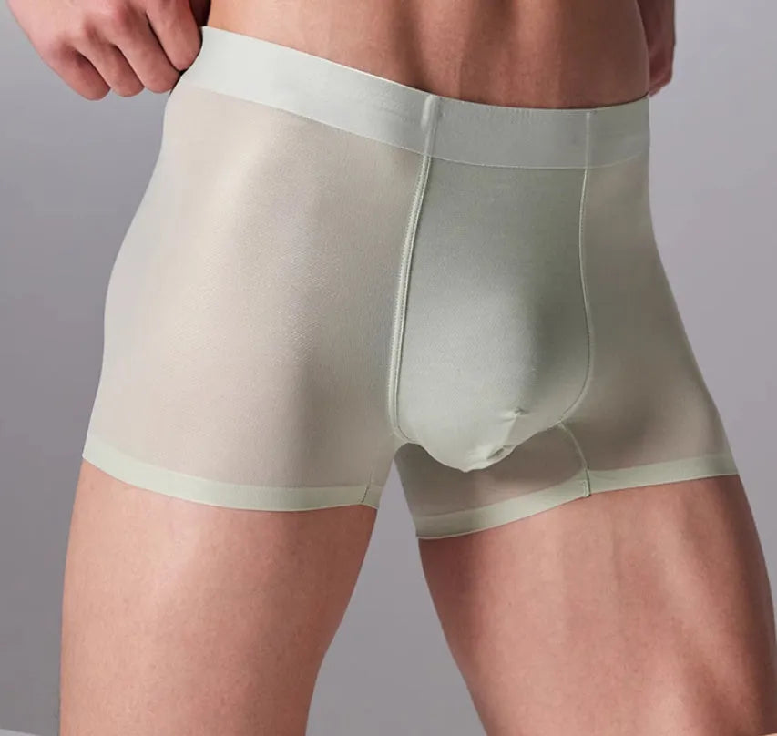 Men's antibacterial seamless sports underwear in black, shown flat.
