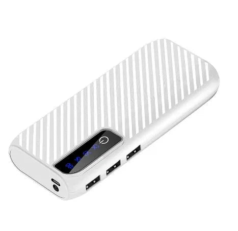 20000mAh portable mini power bank in multiple colour options showing compact dimensions