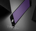 iPhone tempered glass screen protector with black soft edge shown on a phone