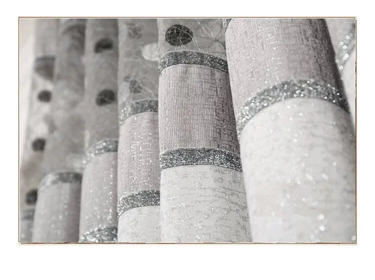 Blackout curtain panel showing hook, Korean hook and ring heading style options for light blocking window treatments