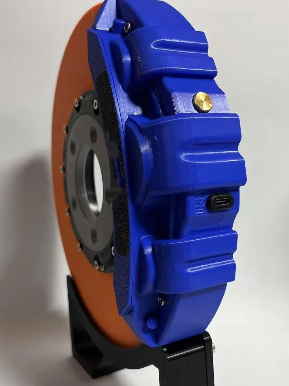 Brake disc design LED desktop night light with coloured caliper and touch switch