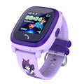 Blue DF25 children's waterproof smart watch with touch screen and silicone wristband on a wrist.