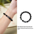 S925 sterling silver bracelet with black electroplated finish featuring obsidian and snake zodiac design