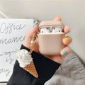 Cylinder shaped silicone protector case for Apple AirPods 2 wireless earbuds in a custom photo colour.