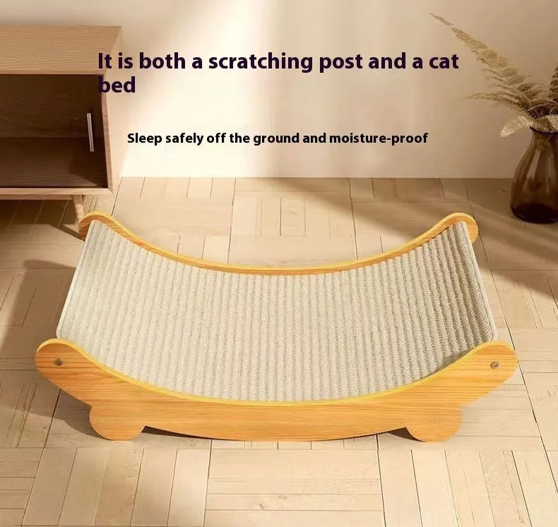 A rustic-style sisal cat scratch board available in small and large sizes.