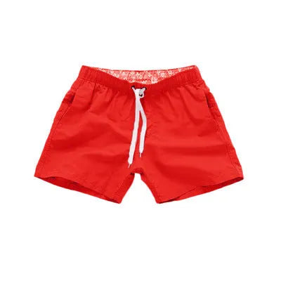 Men's summer beach shorts in multiple colours, polyester fabric with sanded finish, straight leg style