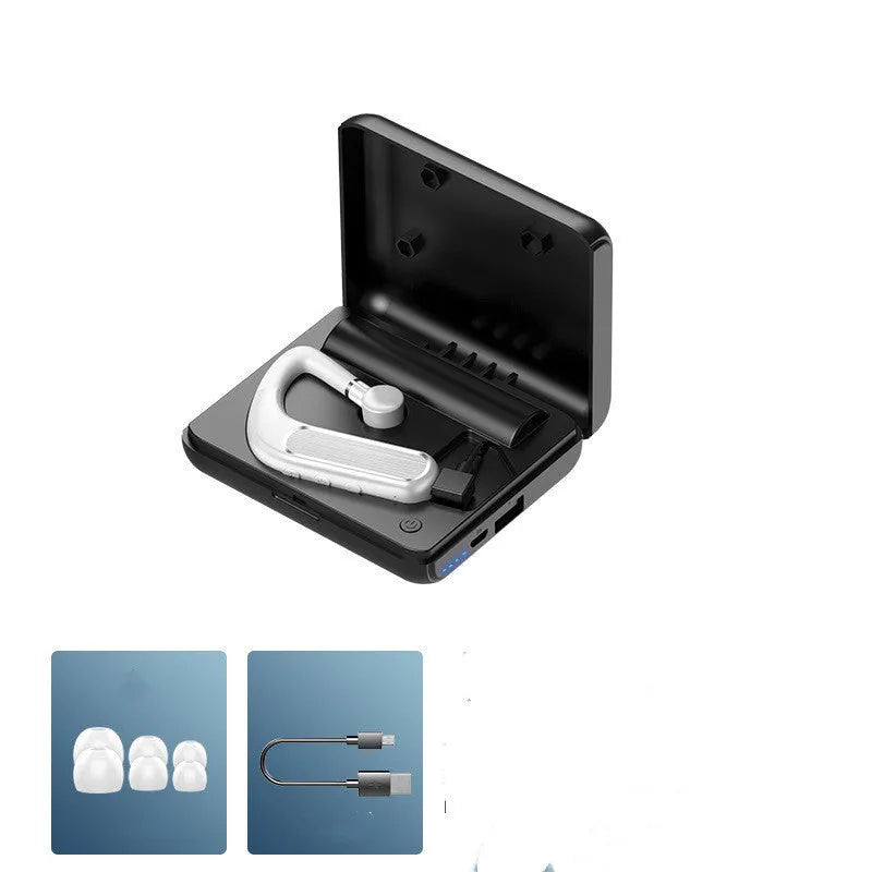 Black Bluetooth hanging ear earphones with hook design for running and driving activities