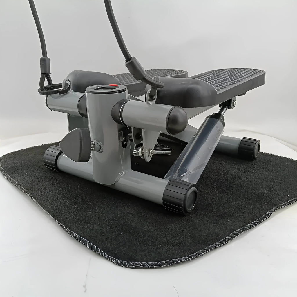 Silver grey hydraulic mini treadmill waist slimming machine with pedal design for home and gym fitness