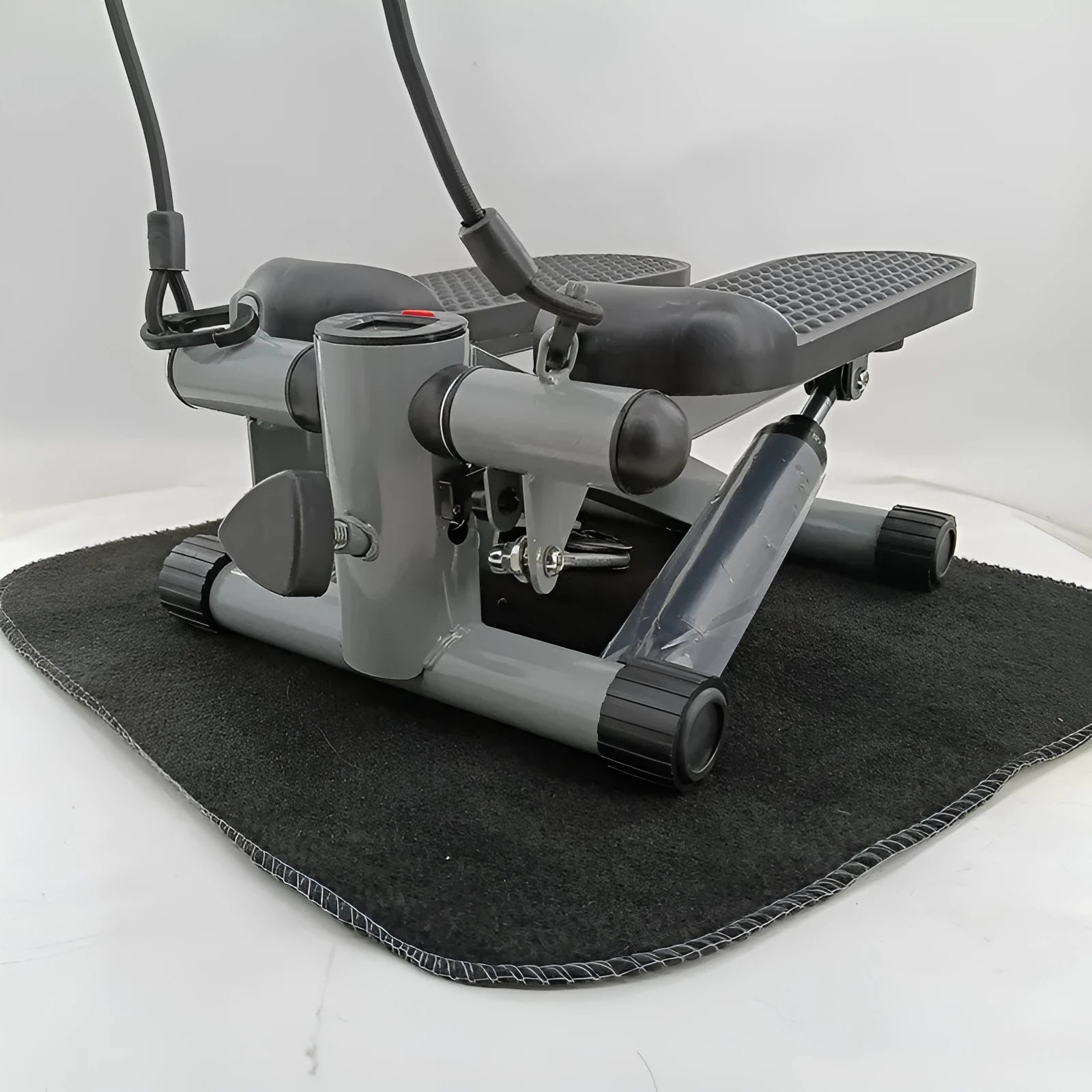 Silver grey hydraulic mini treadmill waist slimming machine with pedal design for home and gym fitness