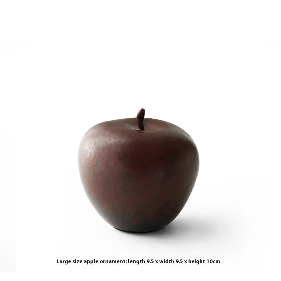 Chinese ceramic simulation apple ornament traditional desktop decoration large and small size options