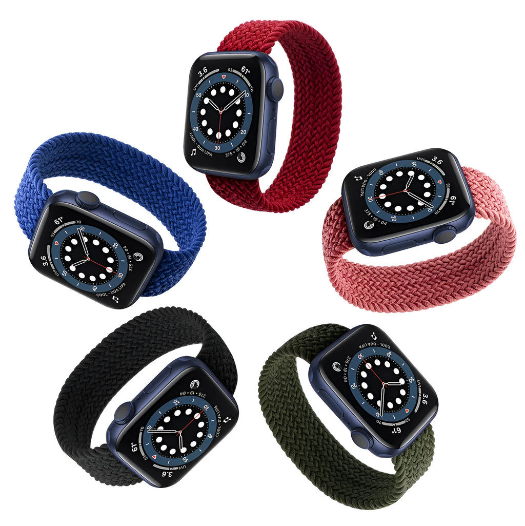 Apple Watch compatible nylon woven strap with plastic head in multiple colour options