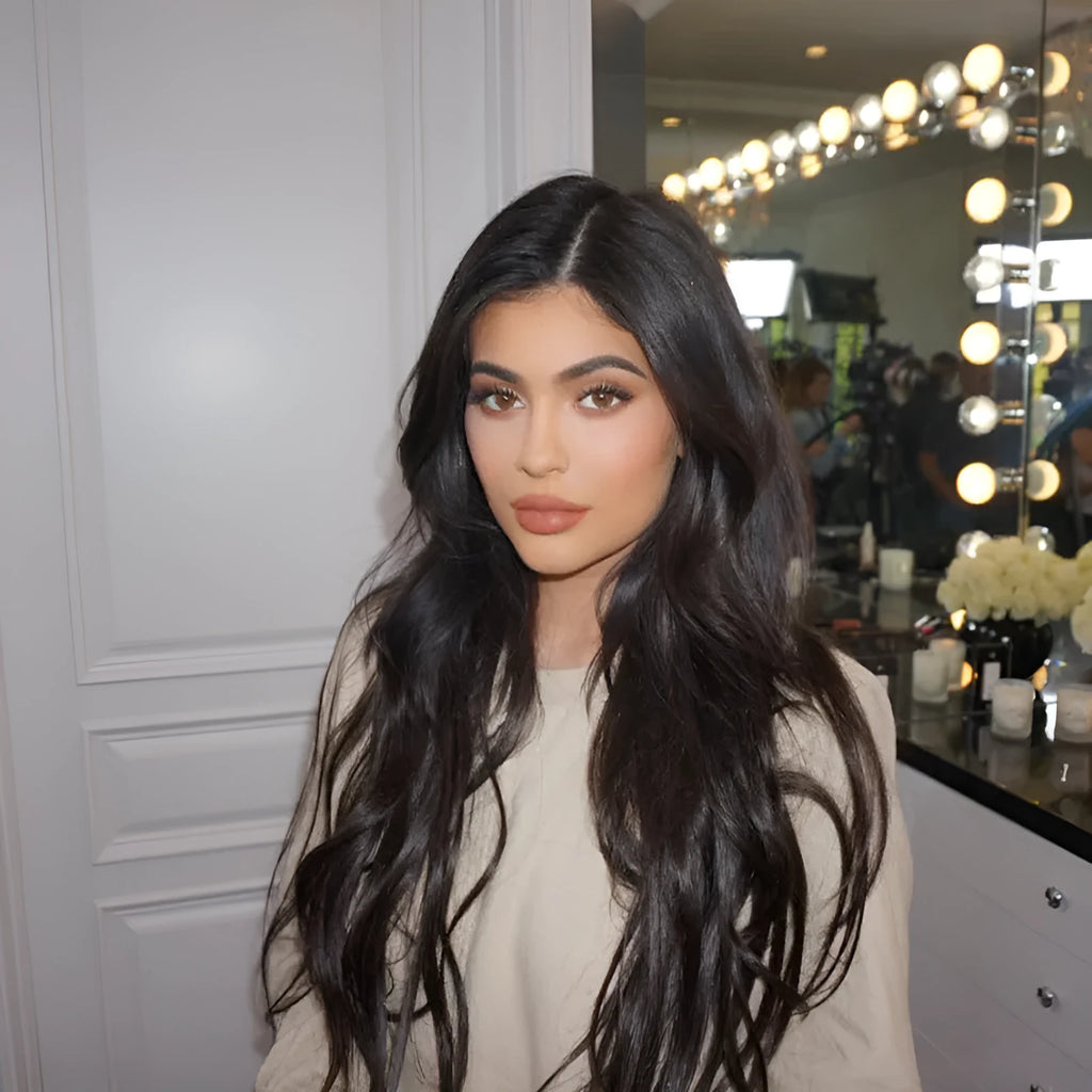 European and American popular wig, 26 inch brown high temperature silk full mechanism wig with long flowing style