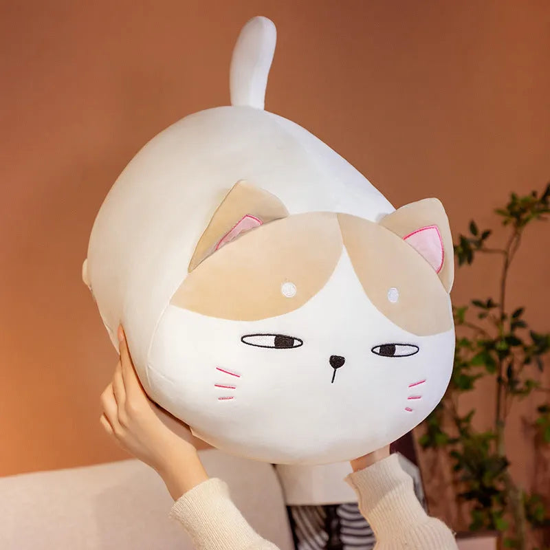 Cute cat doll plush toy in yellow with PP cotton filling, short plush fabric, 35cm size