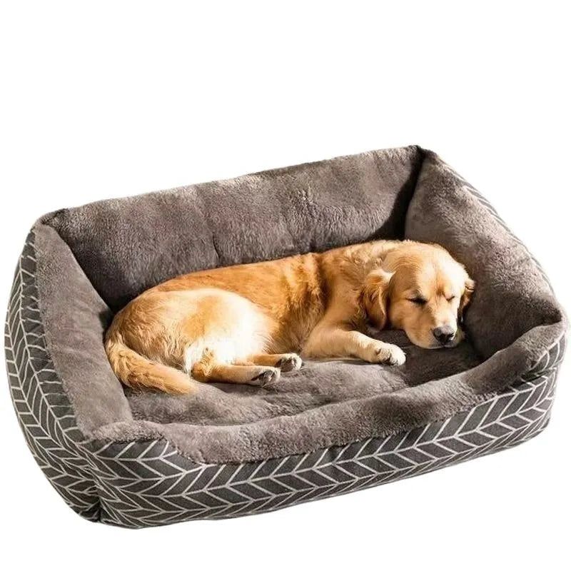 Thickened pet bed in Nordic Style Gray for dogs and kittens, all seasons, available in sizes L to 3XL